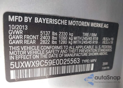 2014 BMW X3 xDrive28I from USA, damaged, VIN 5UXWX9C59E0D25563
